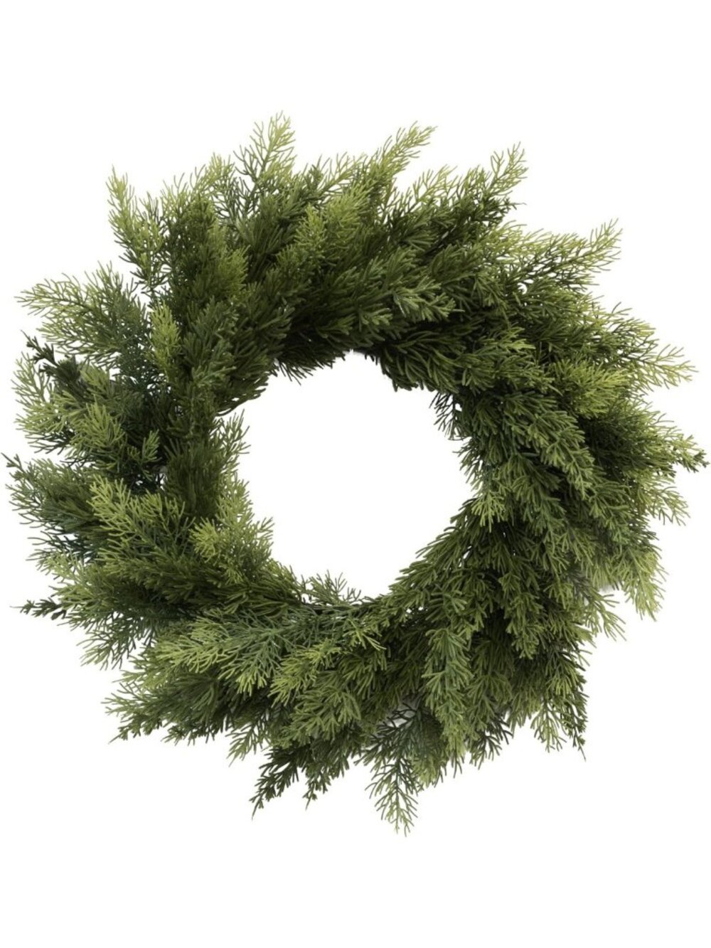 20" Artificial Christmas Wreath - Green Pine & Cypress for Indoor/Outdoor